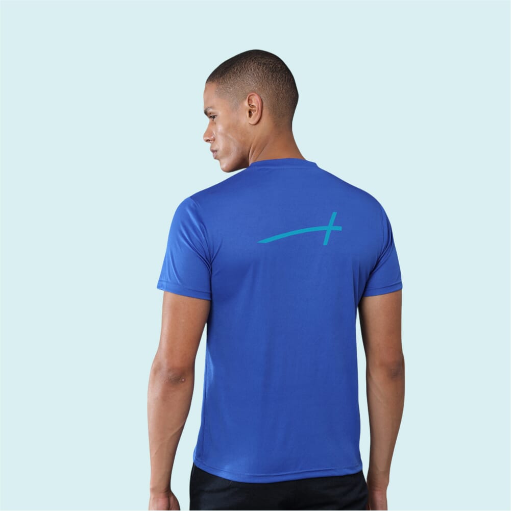 Greys&Blues Mobilitee Round Neck T-Shirt- Blue SH